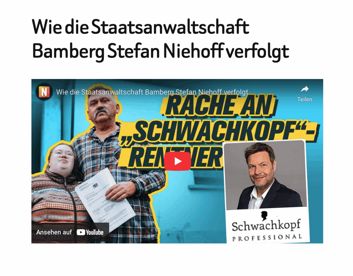 Wie die Staatsanwaltschaft Bamberg Stefan Niehoff verfolgt