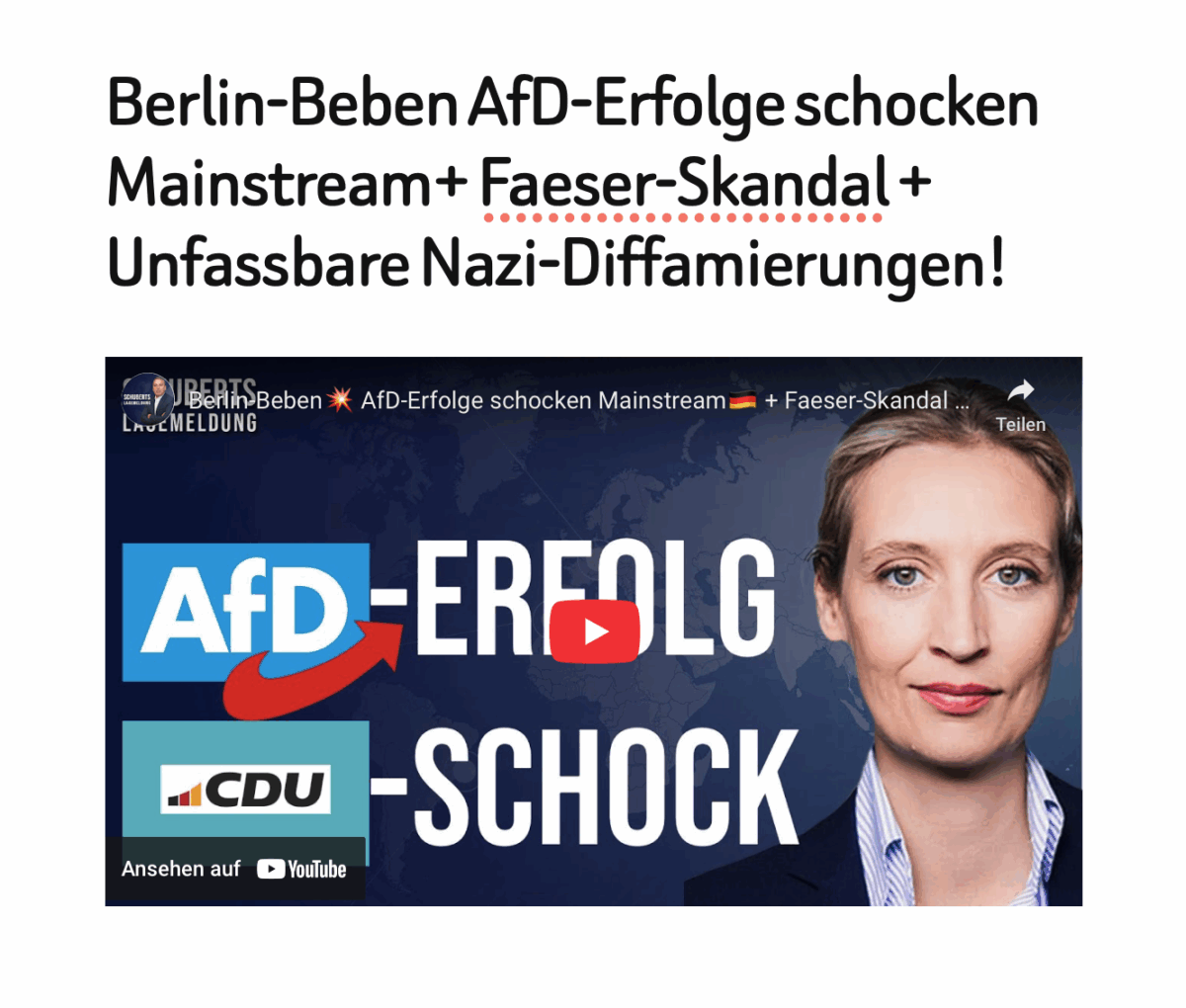 Berlin-Beben AfD-Erfolge schocken Mainstream+ Faeser-Skandal + Unfassbare Nazi-Diffamierungen!