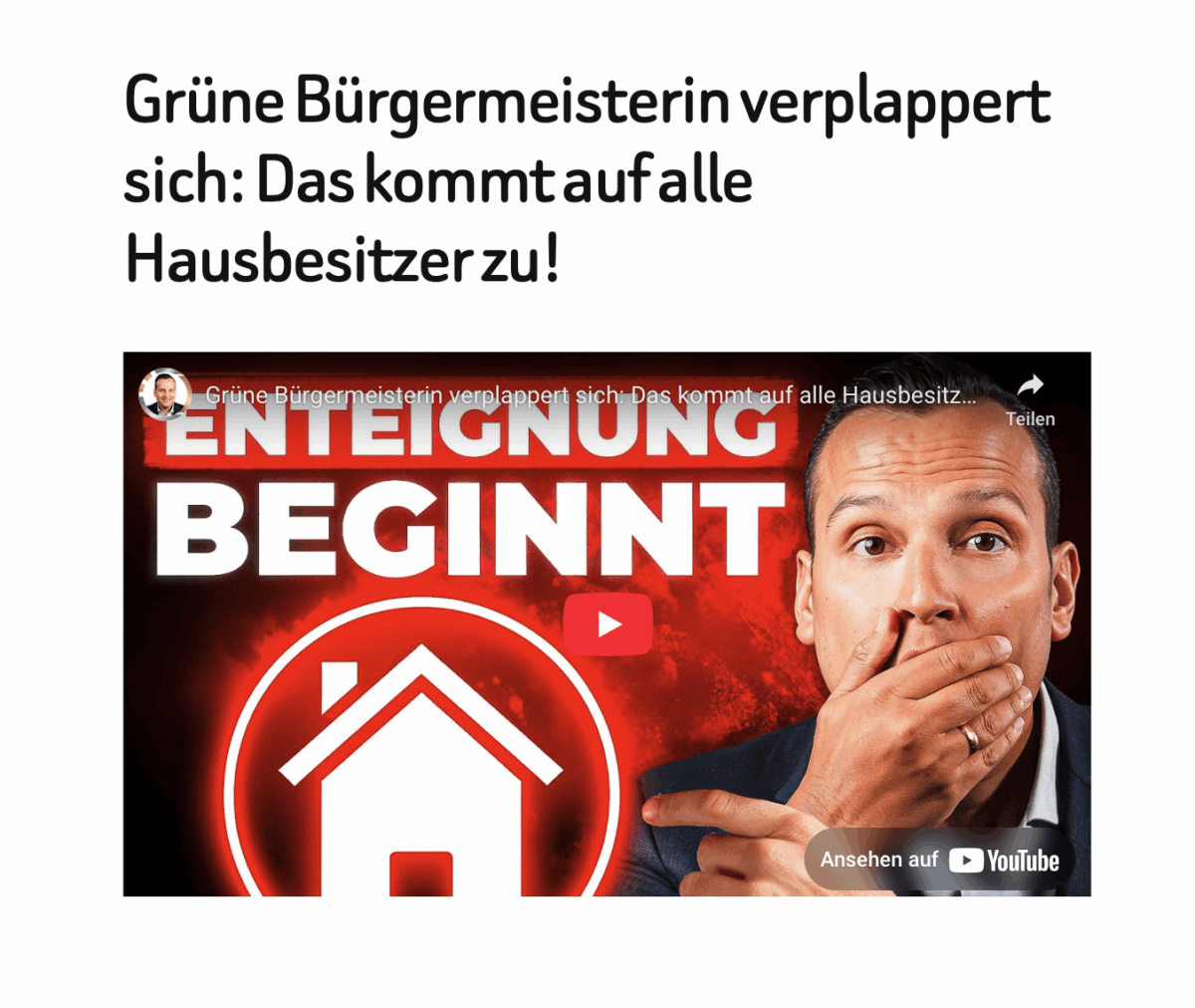 Grüne Bürgermeisterin verplappert sich: Das kommt auf alle Hausbesitzer zu!