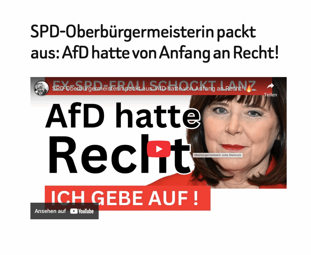 SPD-Oberbürgermeisterin packt aus: AfD hatte von Anfang an Recht! 