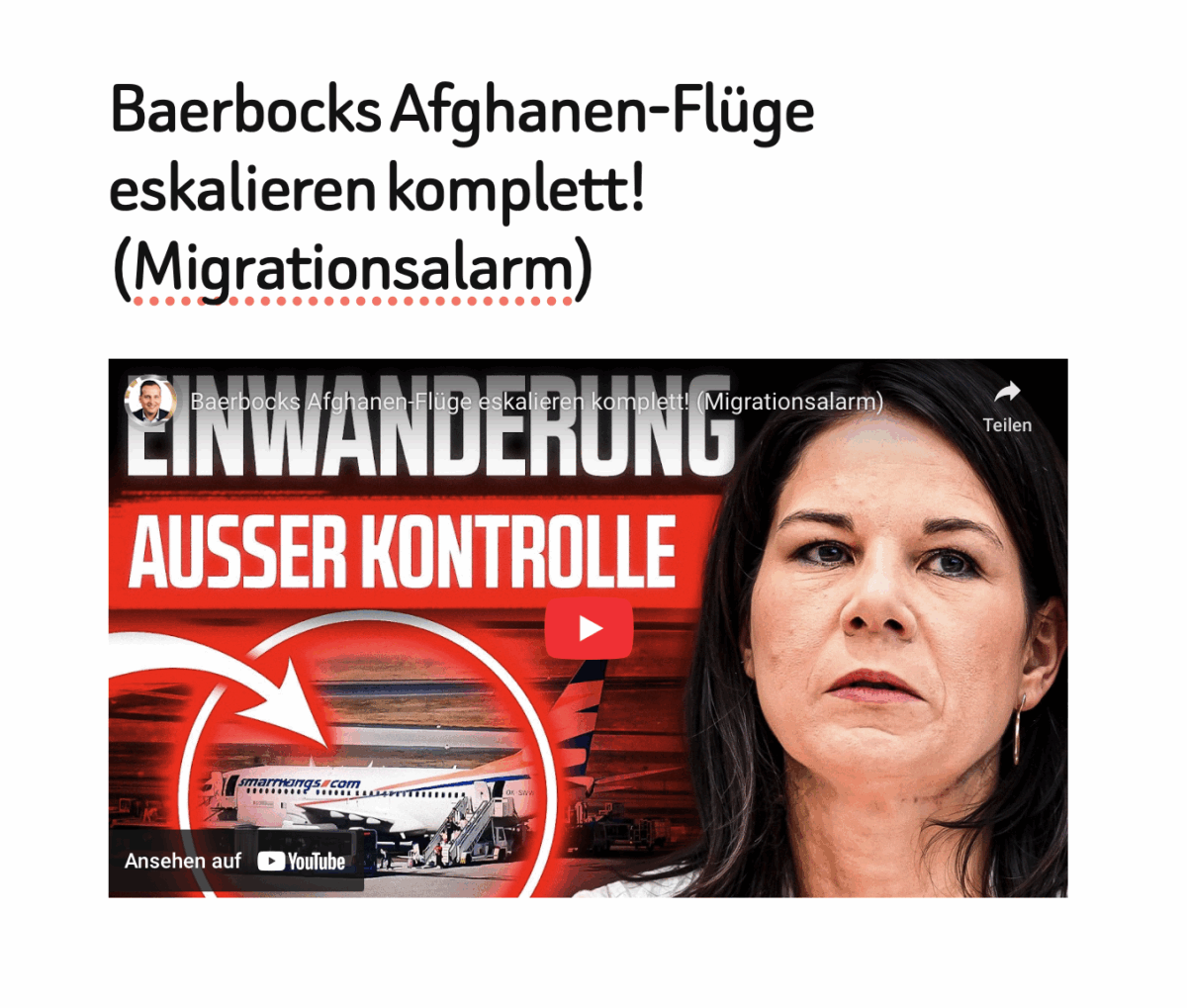 Baerbocks Afghanen-Flüge eskalieren komplett! (Migrationsalarm)