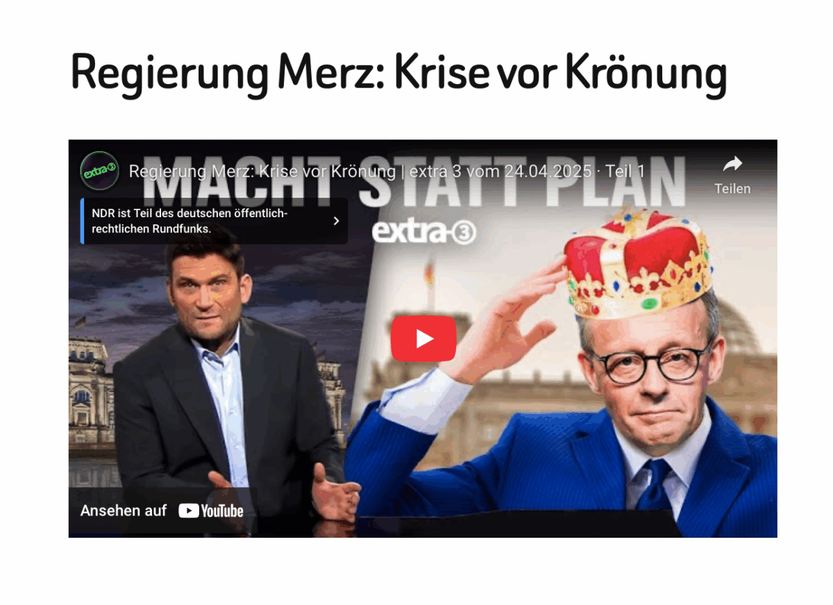 Regierung Merz: Krise vor Krönung