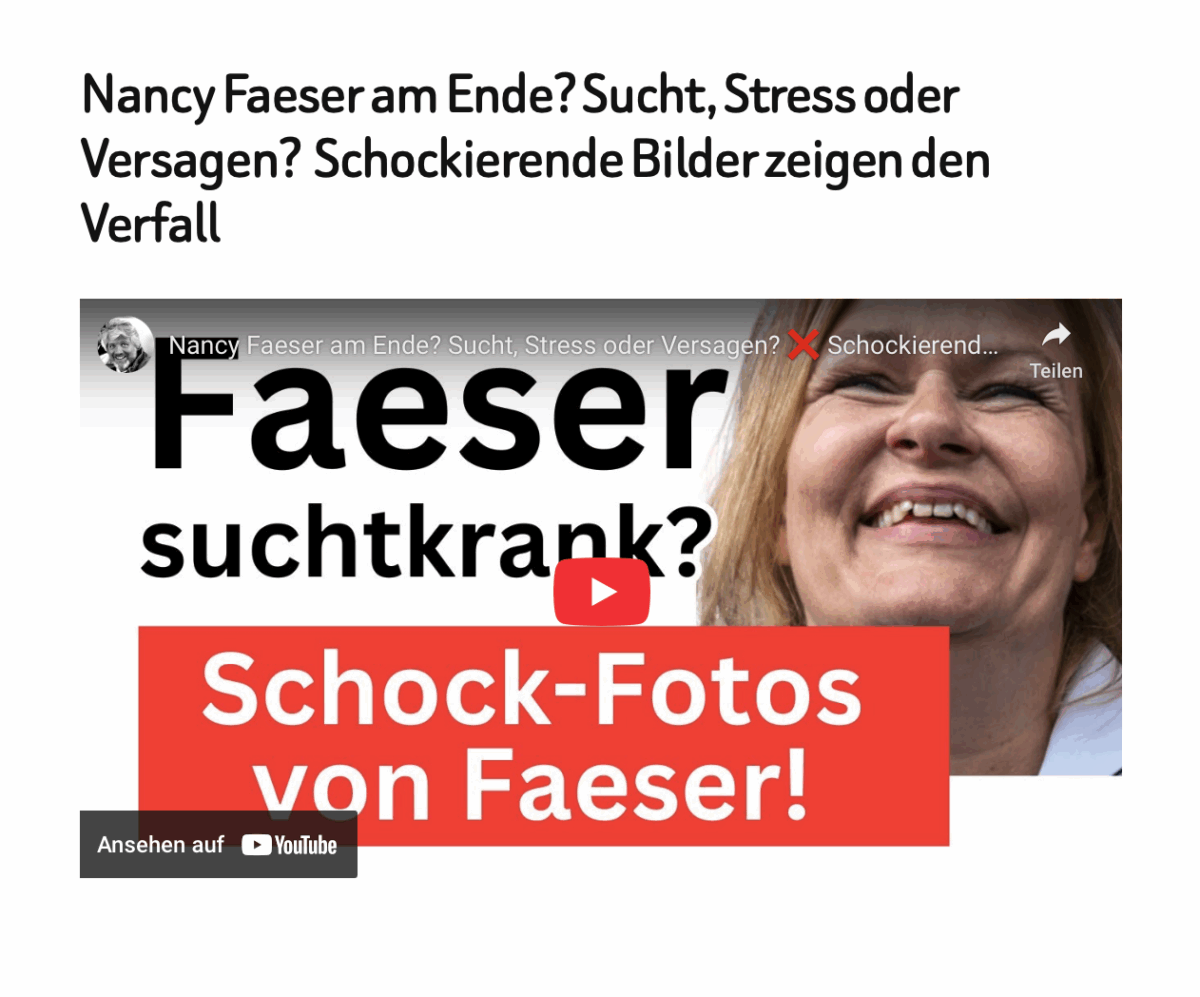 Nancy Faeser am Ende? Sucht, Stress oder Versagen?  Schockierende Bilder zeigen den Verfall