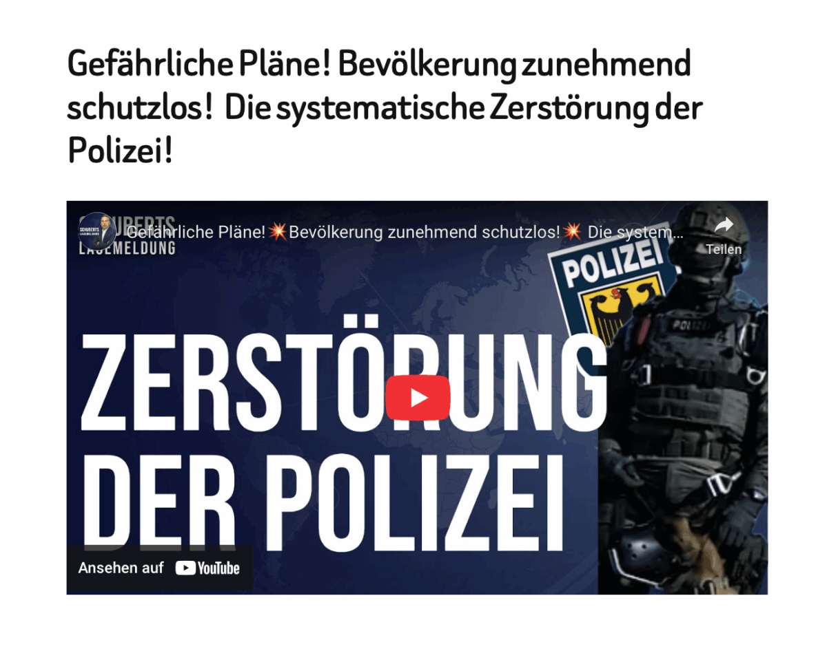 Gefährliche Pläne! Bevölkerung zunehmend schutzlos!  Die systematische Zerstörung der Polizei!