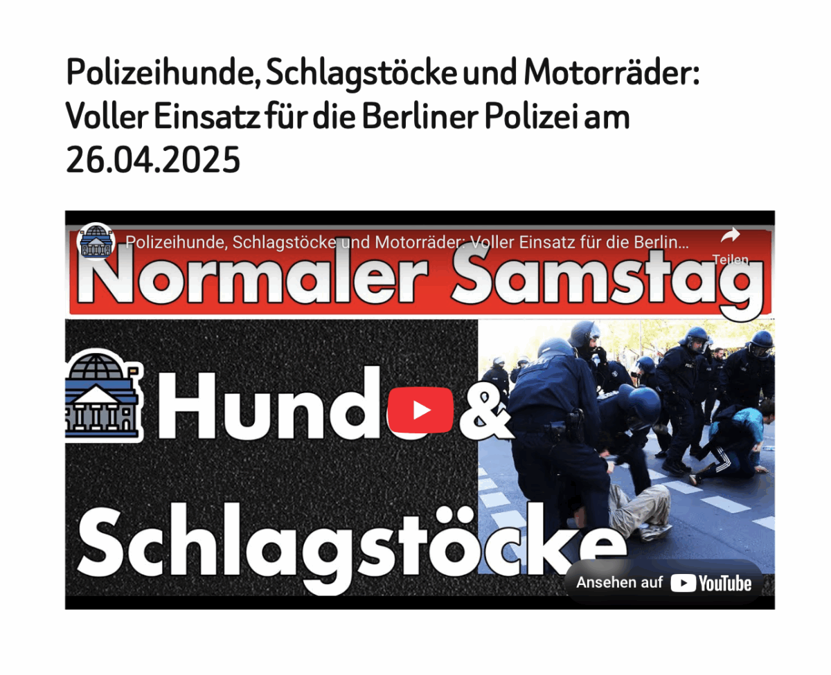 Polizeihunde, Schlagstöcke und Motorräder: Voller Einsatz für die Berliner Polizei am 26.04.2025