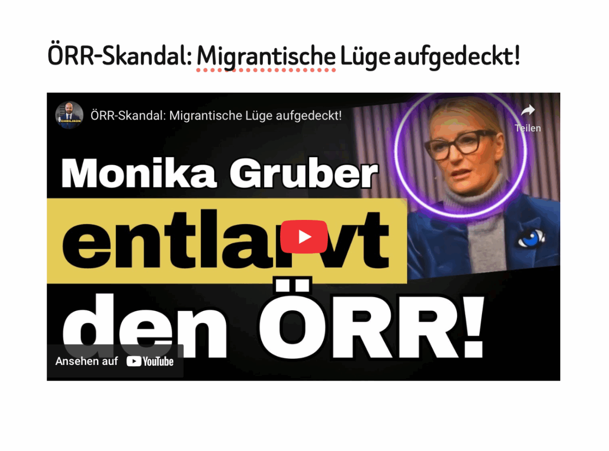 ÖRR-Skandal: Migrantische Lüge aufgedeckt!