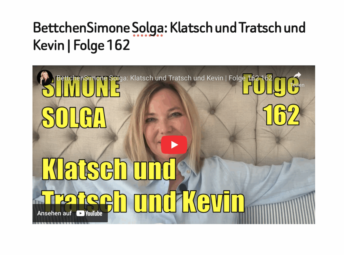 BettchenSimone Solga: Klatsch und Tratsch und Kevin | Folge 162