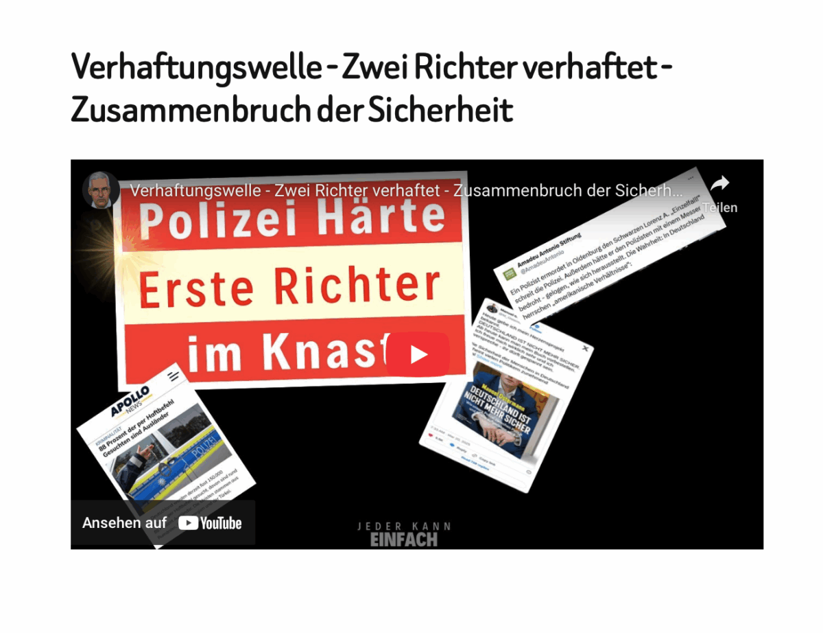 Verhaftungswelle – Zwei Richter verhaftet – Zusammenbruch der Sicherheit