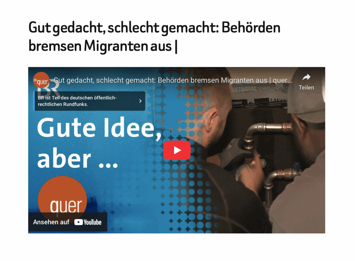 Gut gedacht, schlecht gemacht: Behörden bremsen Migranten aus |