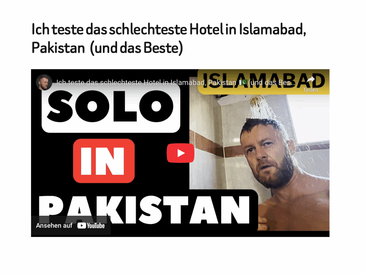 Ich teste das schlechteste Hotel in Islamabad, Pakistan  (und das Beste)