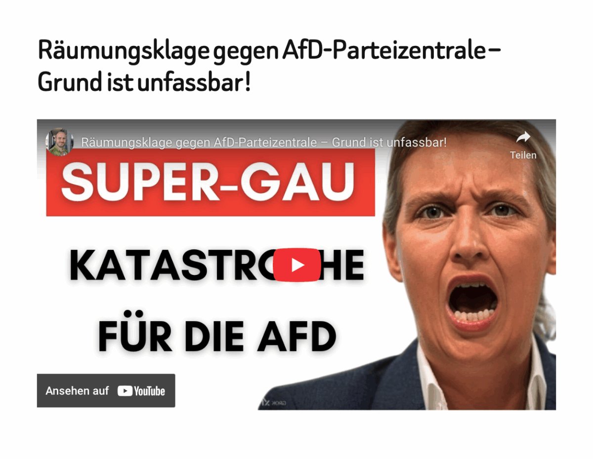 Räumungsklage gegen AfD-Parteizentrale – Grund ist unfassbar!