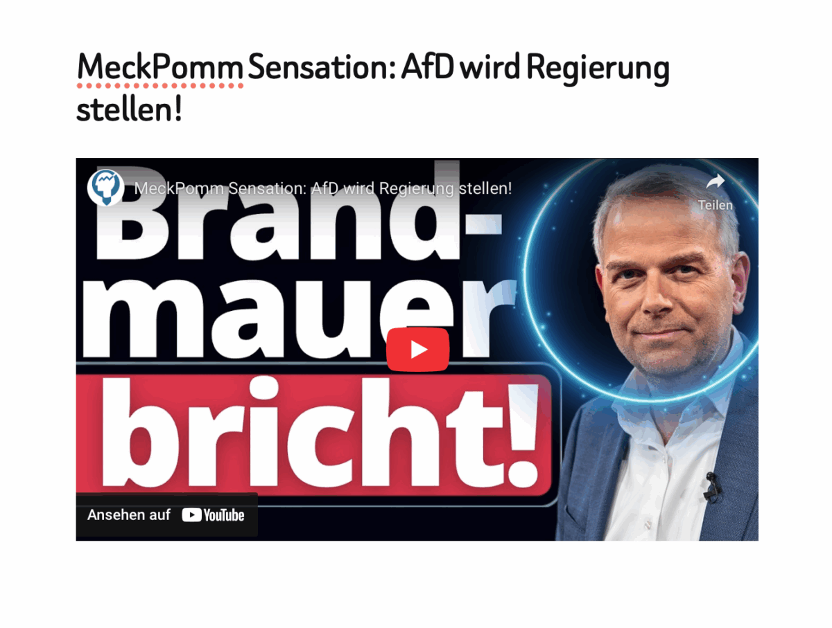 MeckPomm Sensation: AfD wird Regierung stellen!