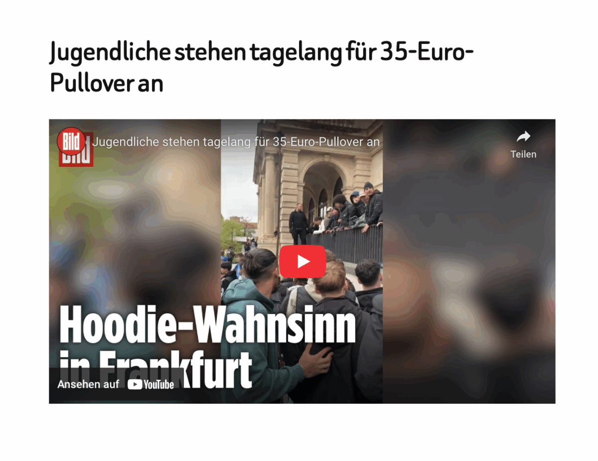 Jugendliche stehen tagelang für 35-Euro-Pullover an