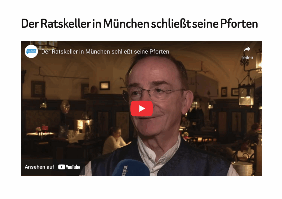 Der Ratskeller in München schließt seine Pforten