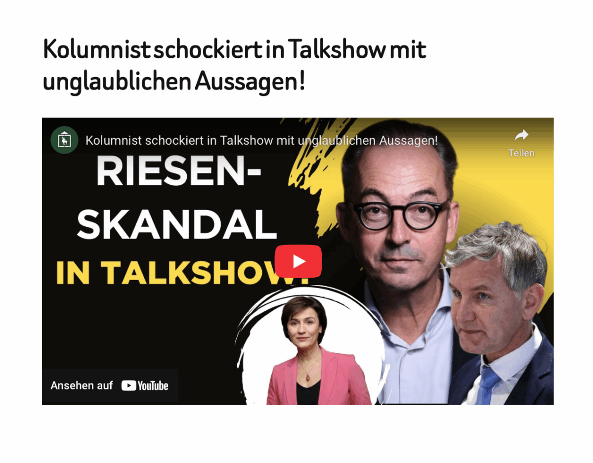 Kolumnist schockiert in Talkshow mit unglaublichen Aussagen!