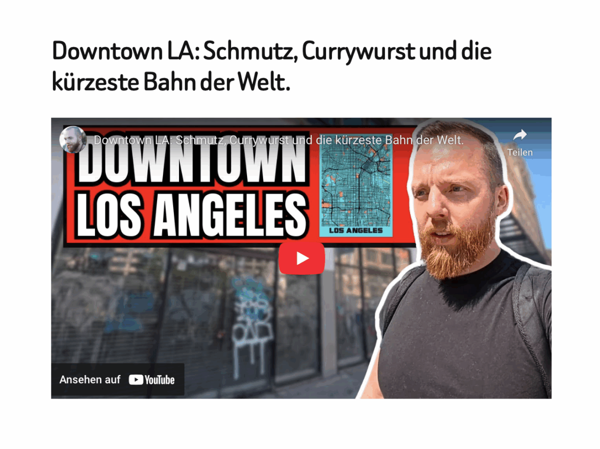 Downtown LA: Schmutz, Currywurst und die kürzeste Bahn der Welt.