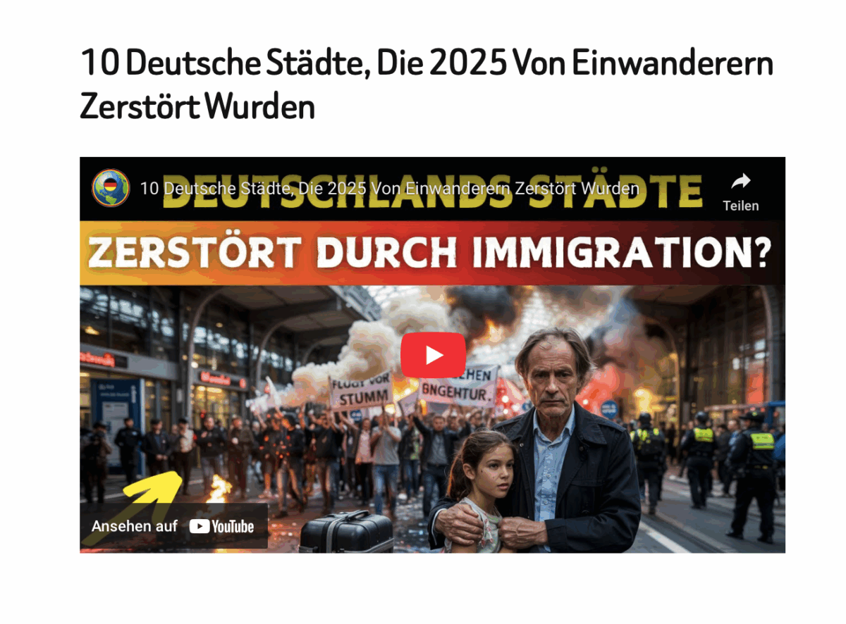 10 Deutsche Städte, Die 2025 Von Einwanderern Zerstört Wurden