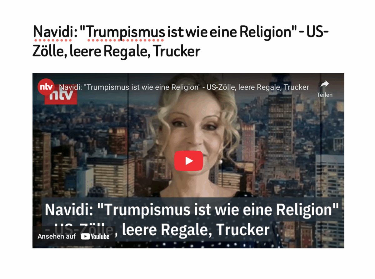 Navidi: „Trumpismus ist wie eine Religion“ – US-Zölle, leere Regale, Trucker