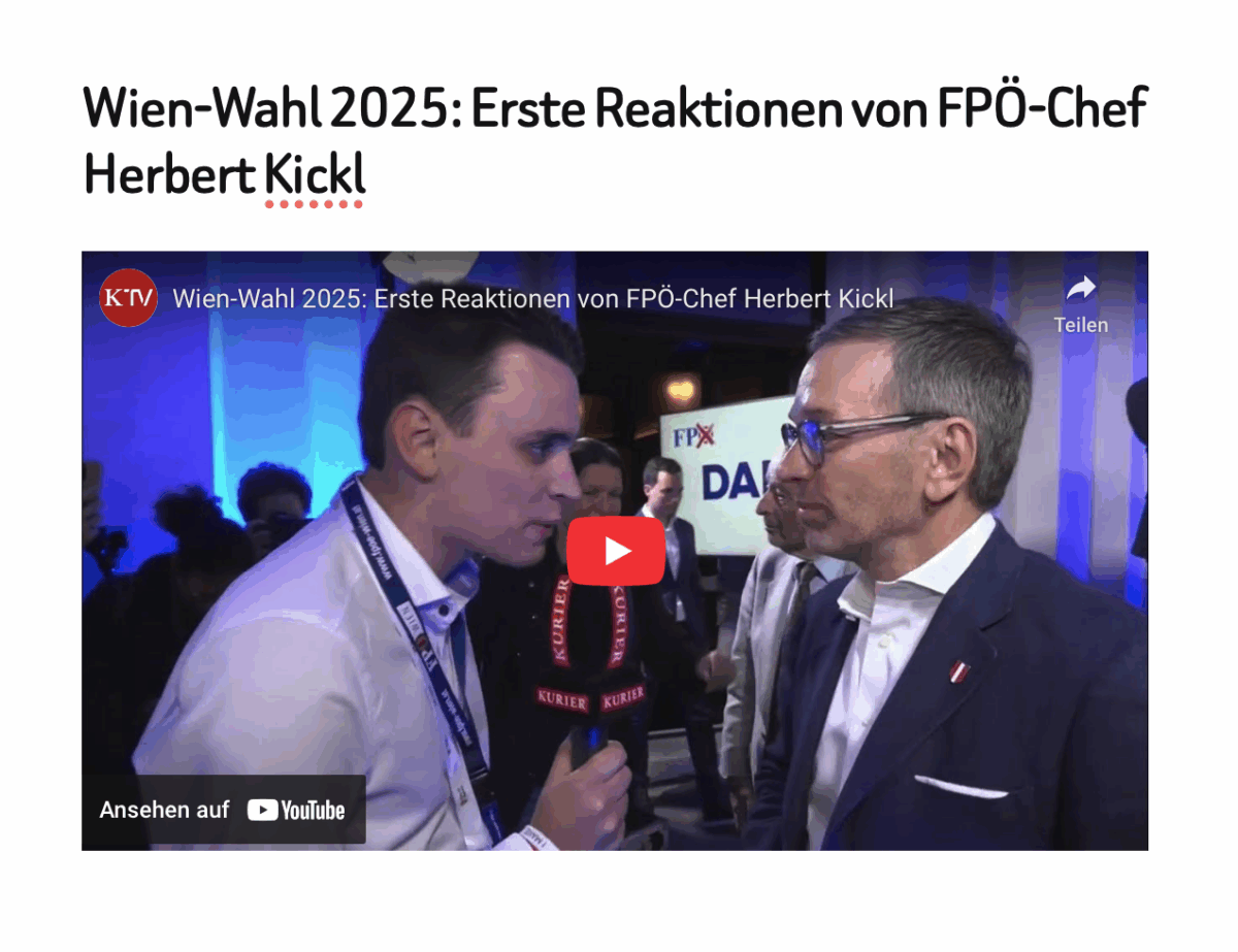 Wien-Wahl 2025: Erste Reaktionen von FPÖ-Chef Herbert Kickl