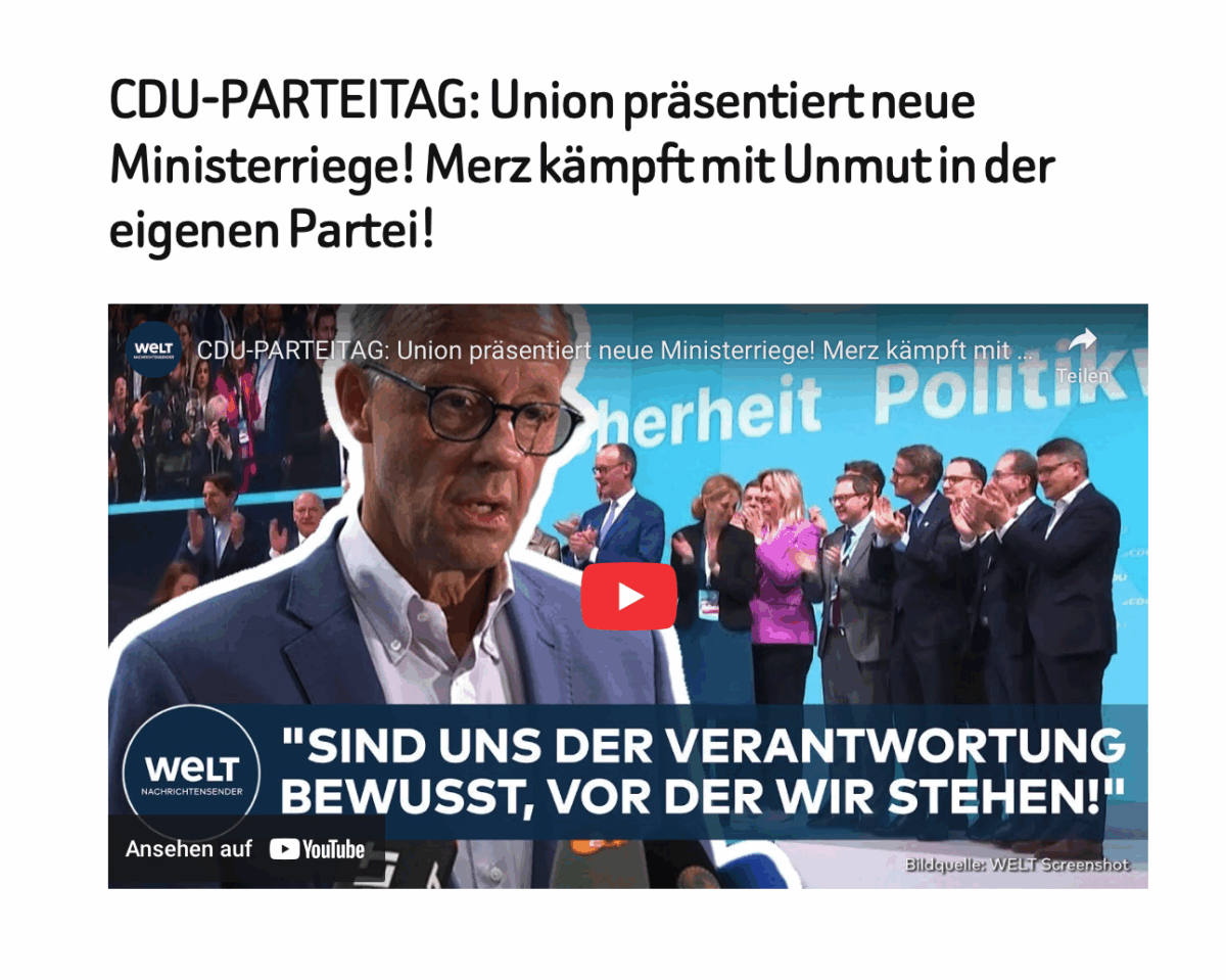 CDU-PARTEITAG: Union präsentiert neue Ministerriege! Merz kämpft mit Unmut in der eigenen Partei!