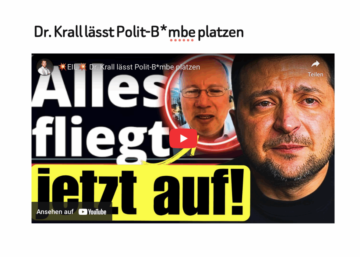 Dr. Krall lässt Polit-B*mbe platzen