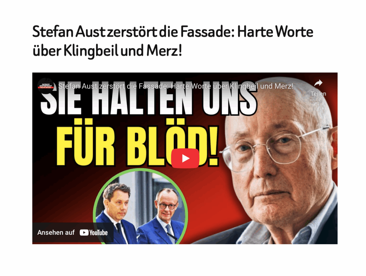 Stefan Aust zerstört die Fassade: Harte Worte über Klingbeil und Merz!