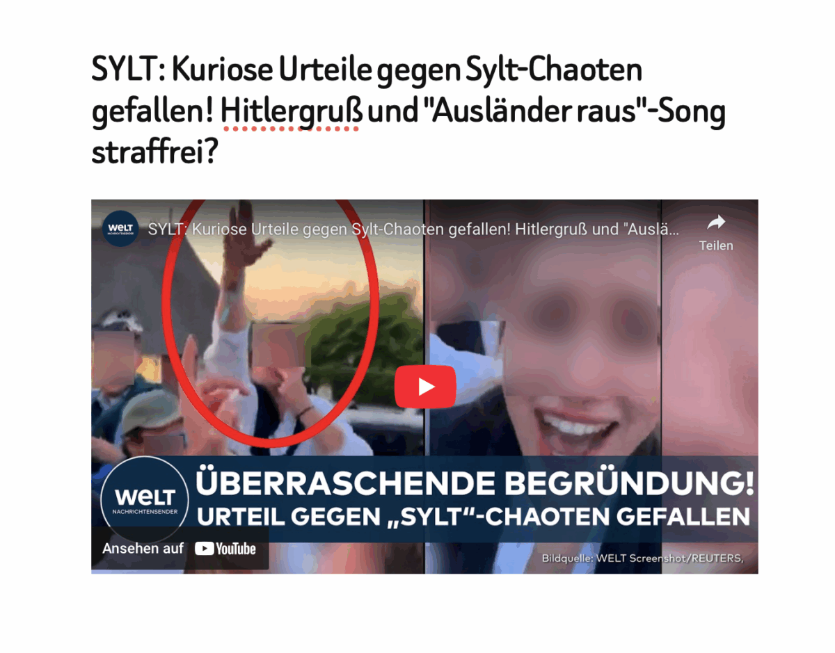 SYLT: Kuriose Urteile gegen Sylt-Chaoten gefallen! Hitlergruß und „Ausländer raus“-Song straffrei?