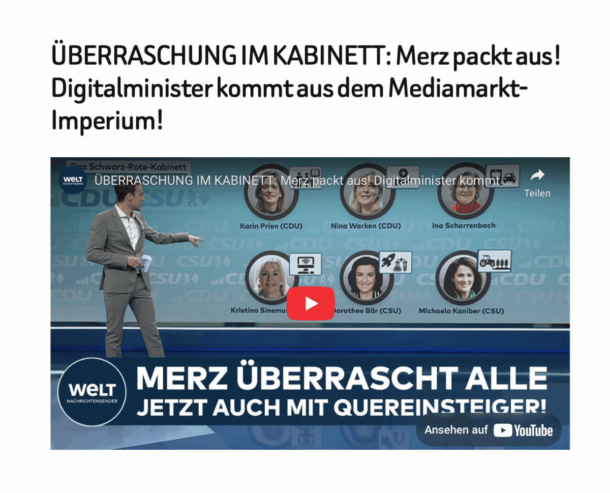 ÜBERRASCHUNG IM KABINETT: Merz packt aus! Digitalminister kommt aus dem Mediamarkt-Imperium!