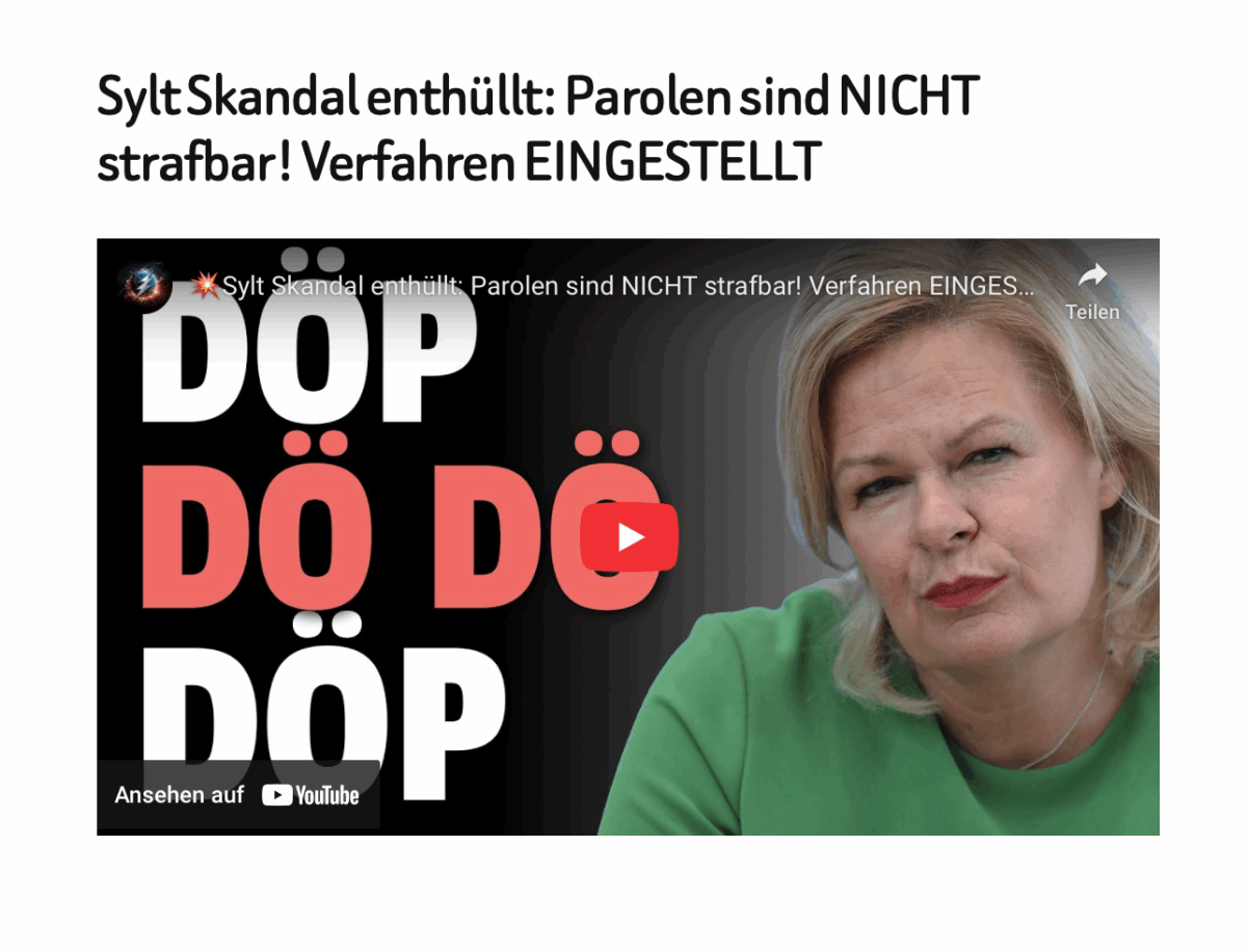 Sylt Skandal enthüllt: Parolen sind NICHT strafbar! Verfahren EINGESTELLT