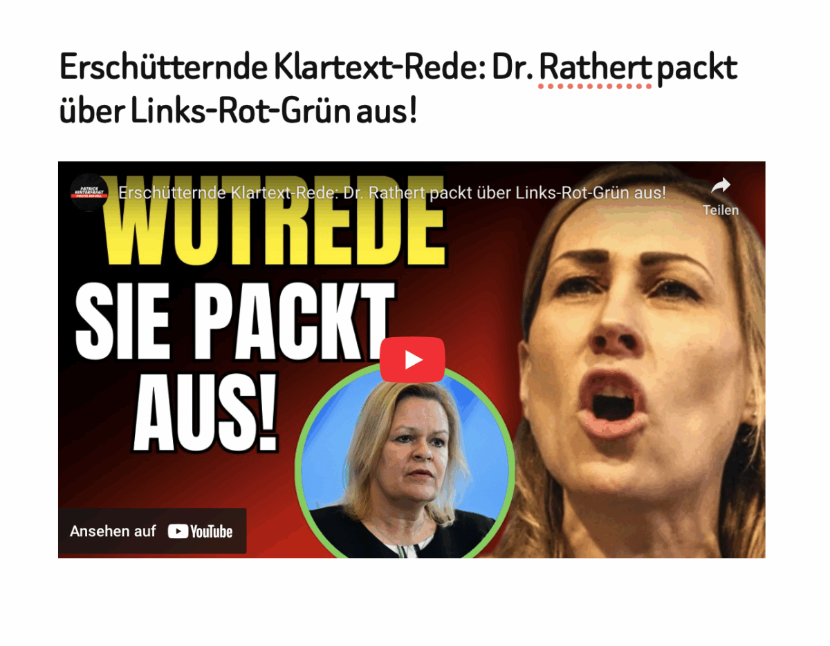 Erschütternde Klartext-Rede: Dr. Rathert packt über Links-Rot-Grün aus!