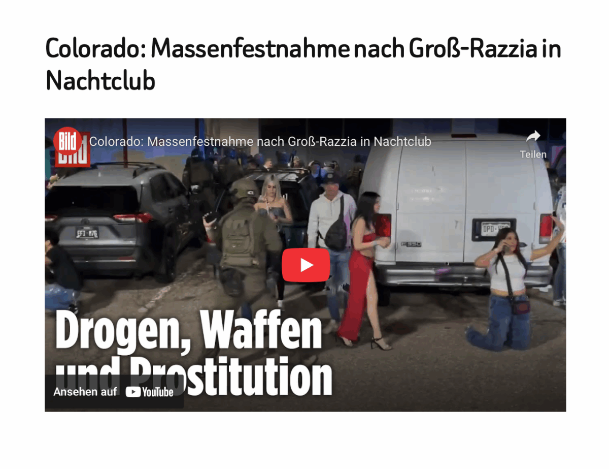 Colorado: Massenfestnahme nach Groß-Razzia in Nachtclub