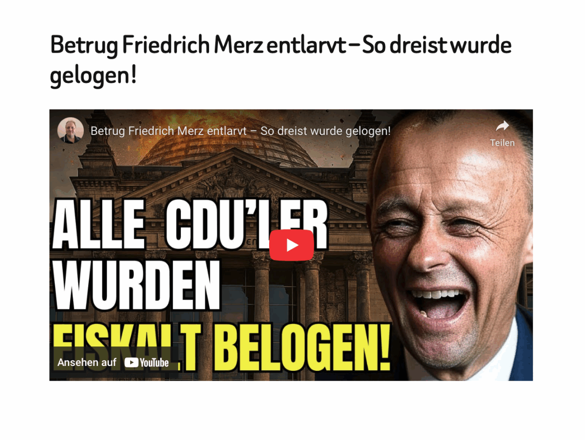 Betrug Friedrich Merz entlarvt – So dreist wurde gelogen!