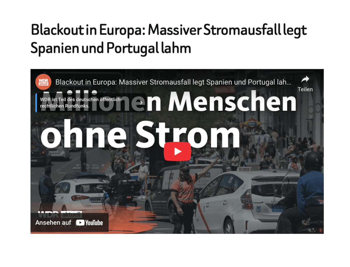 Blackout in Europa: Massiver Stromausfall legt Spanien und Portugal lahm 