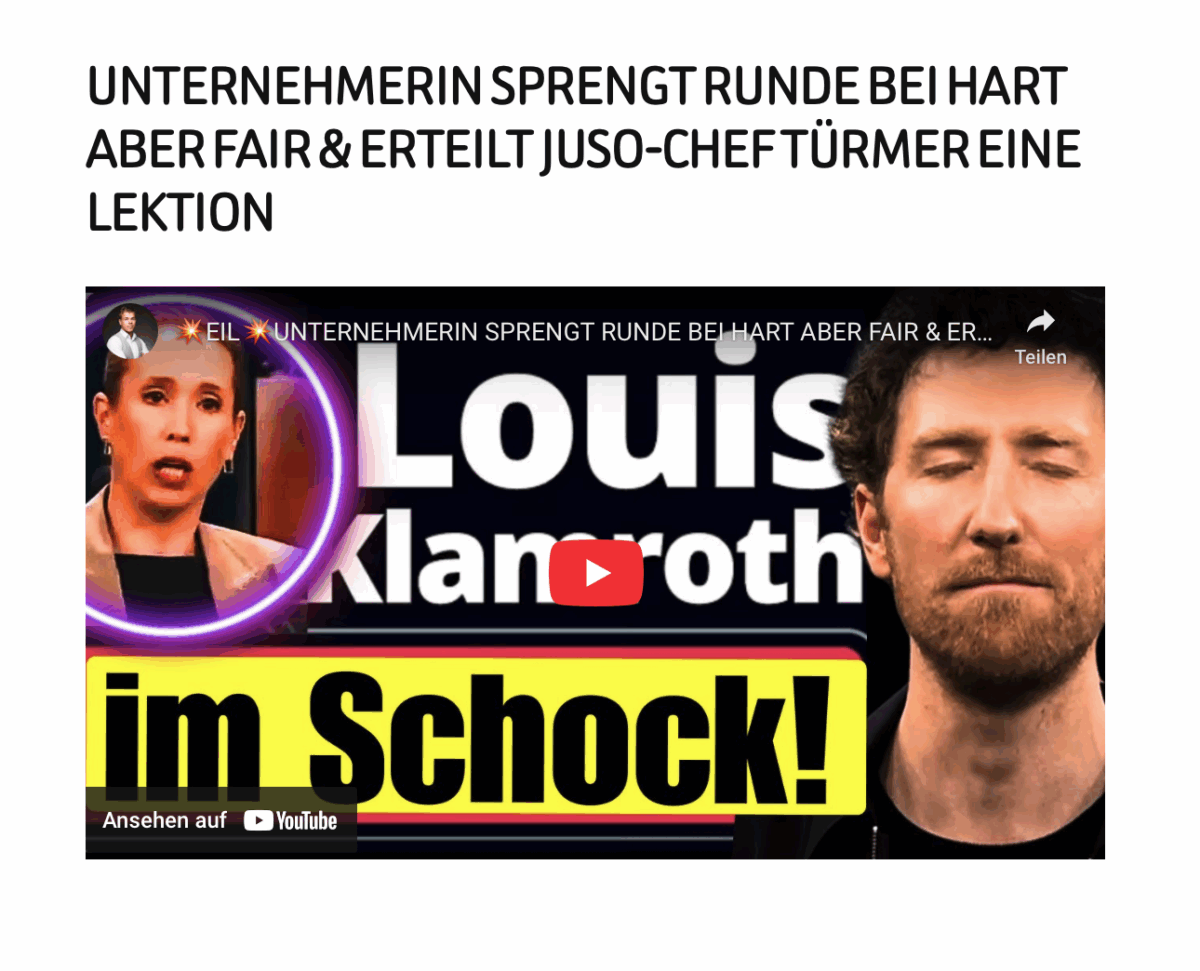 UNTERNEHMERIN SPRENGT RUNDE BEI HART ABER FAIR & ERTEILT JUSO-CHEF TÜRMER EINE LEKTION