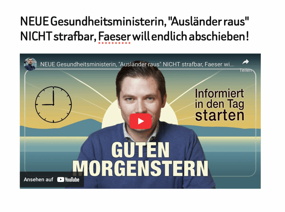 NEUE Gesundheitsministerin, „Ausländer raus“ NICHT strafbar, Faeser will endlich abschieben!