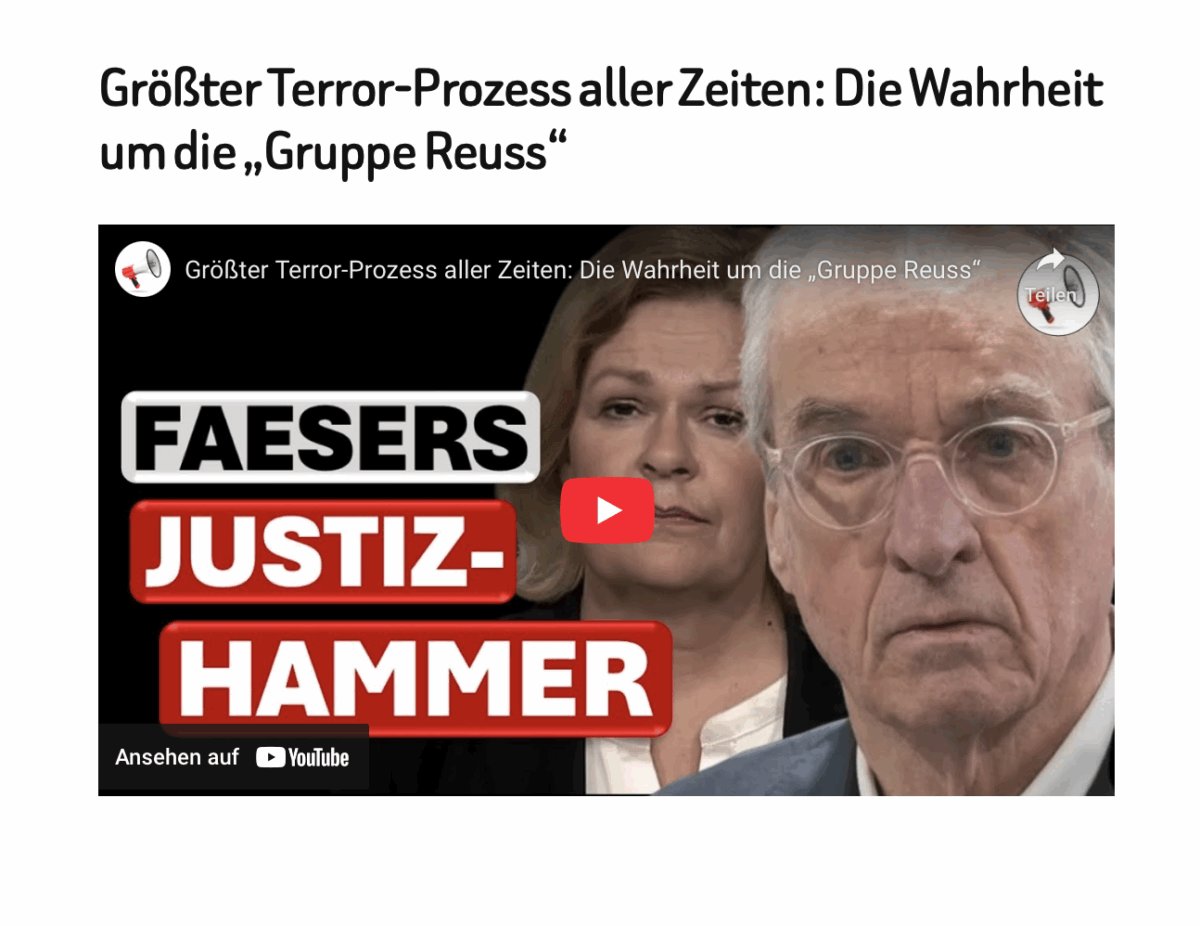 Größter Terror-Prozess aller Zeiten: Die Wahrheit um die „Gruppe Reuss“