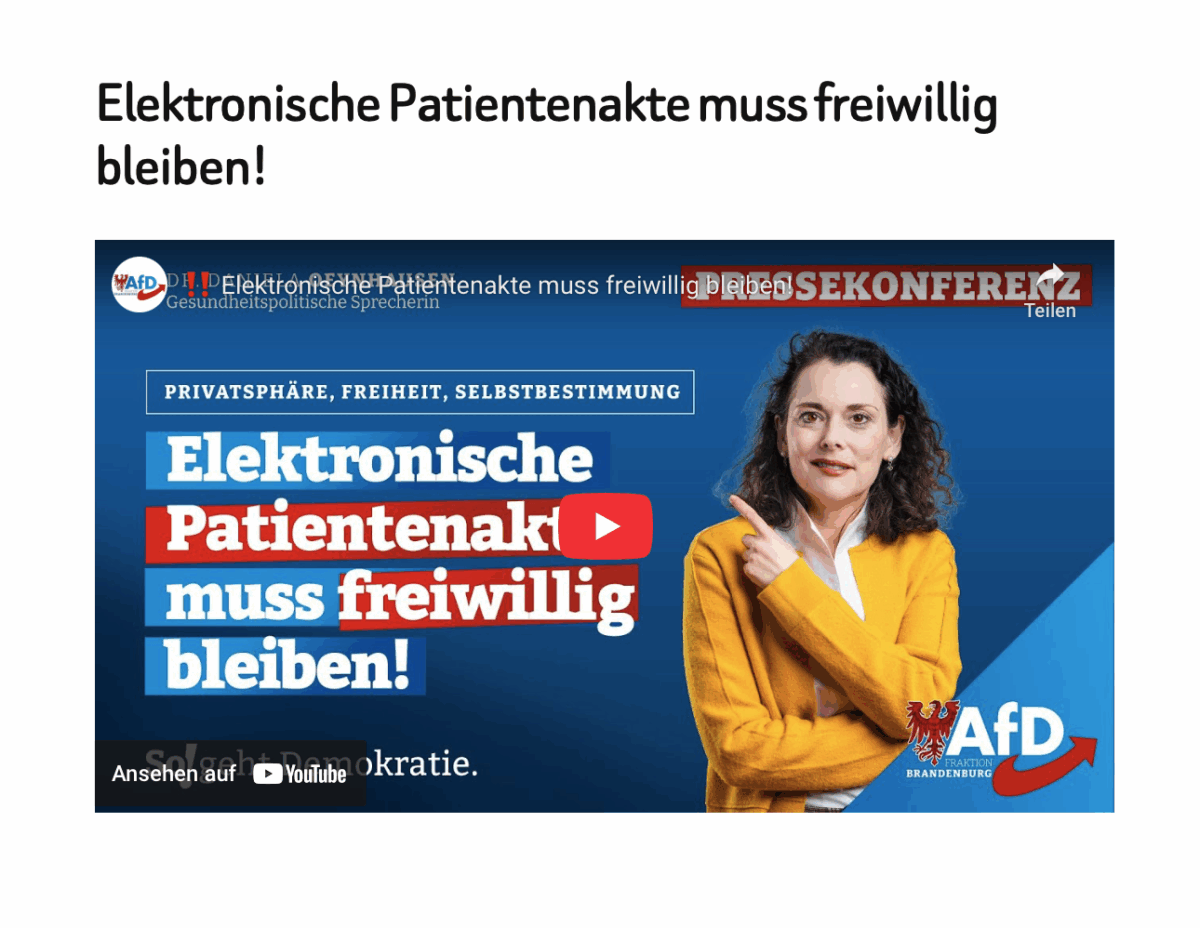 Elektronische Patientenakte muss freiwillig bleiben!