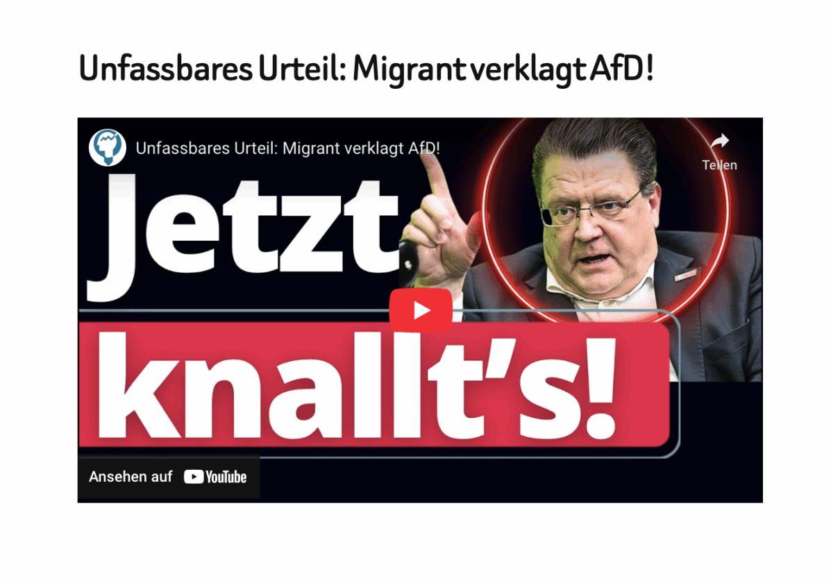 Unfassbares Urteil: Migrant verklagt AfD!