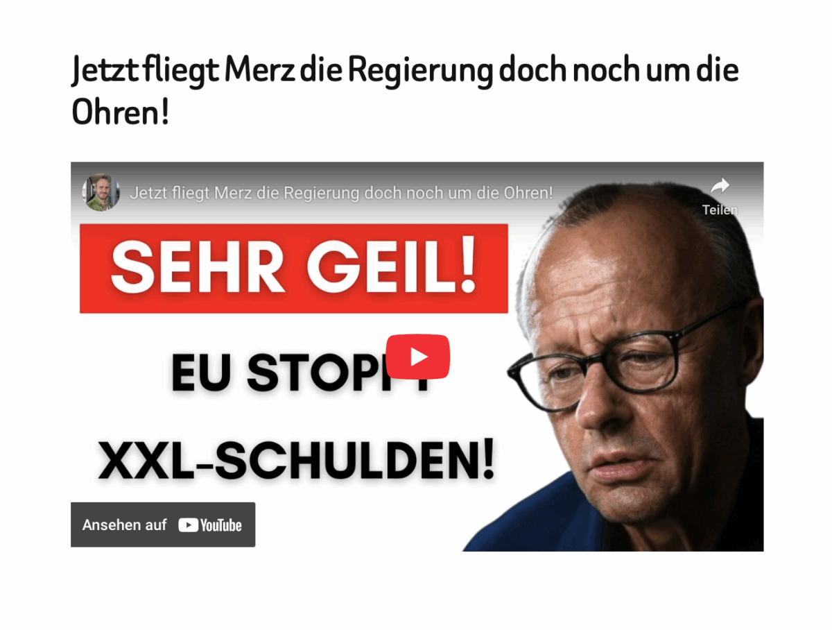 Jetzt fliegt Merz die Regierung doch noch um die Ohren!