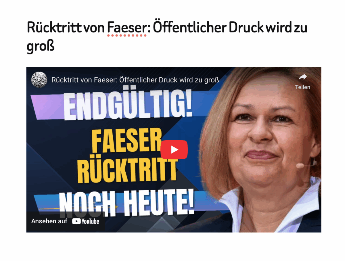 Rücktritt von Faeser: Öffentlicher Druck wird zu groß