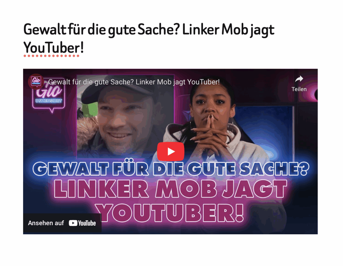 Gewalt für die gute Sache? Linker Mob jagt YouTuber!