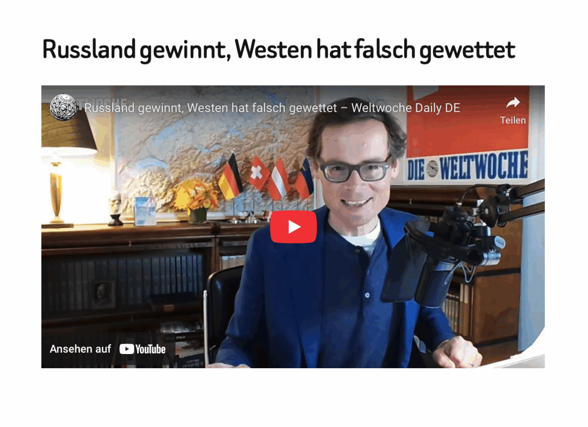 Russland gewinnt, Westen hat falsch gewettet 