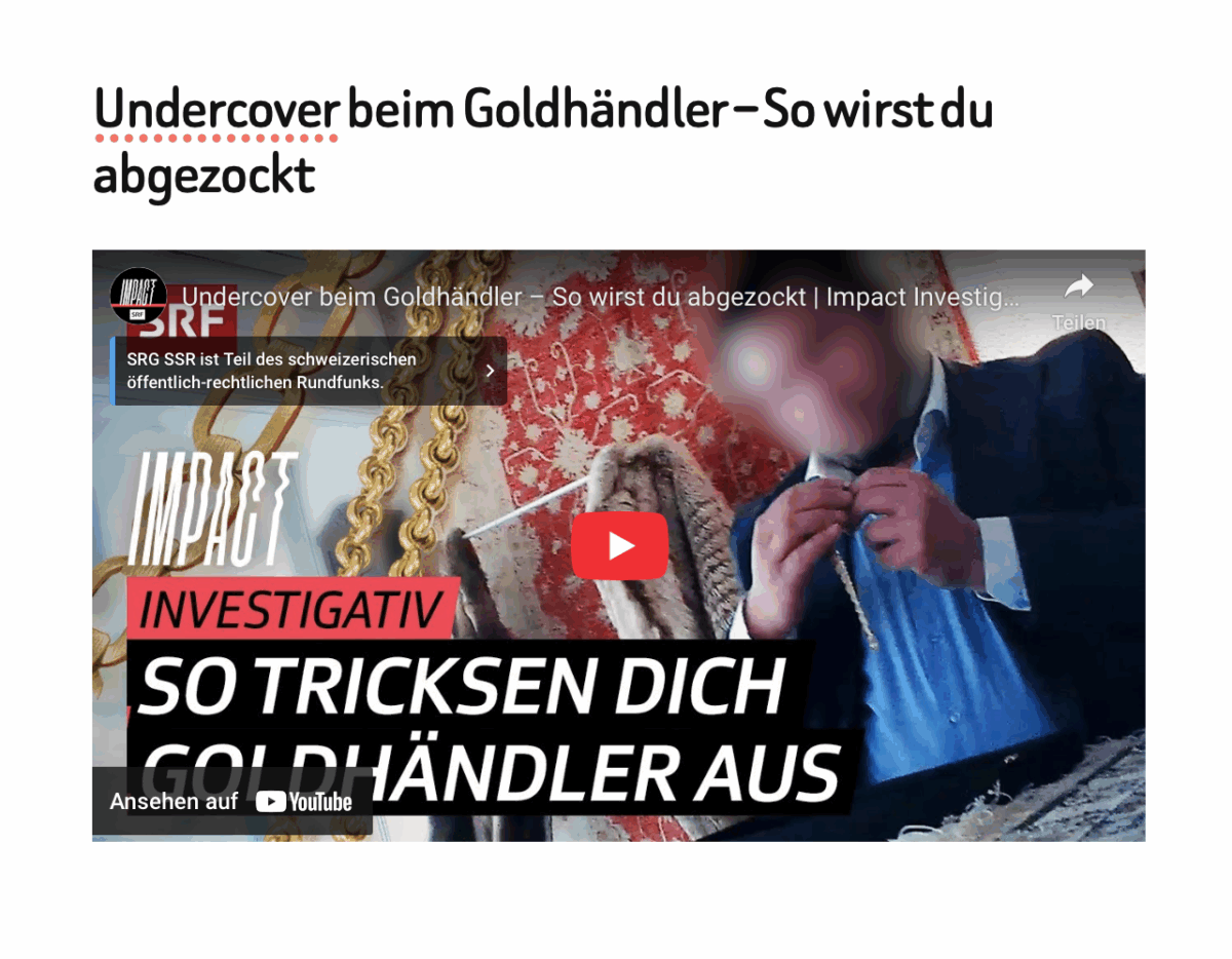 Undercover beim Goldhändler – So wirst du abgezockt 
