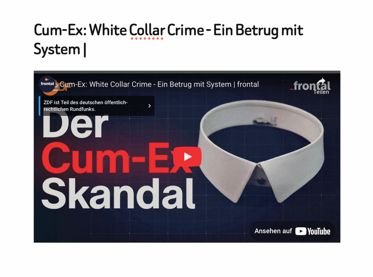 Cum-Ex: White Collar Crime – Ein Betrug mit System |
