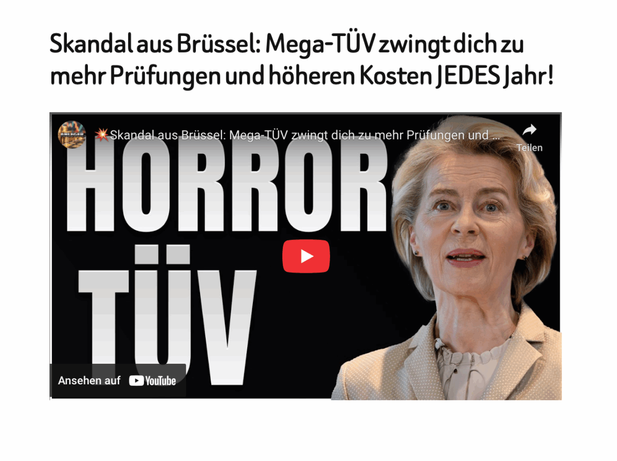 Skandal aus Brüssel: Mega-TÜV zwingt dich zu mehr Prüfungen und höheren Kosten JEDES Jahr!