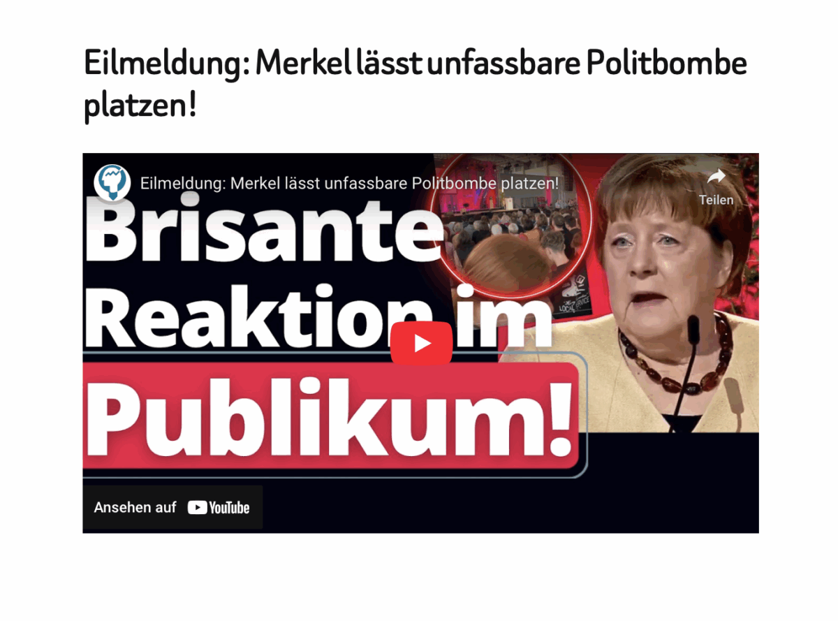Eilmeldung: Merkel lässt unfassbare Politbombe platzen!