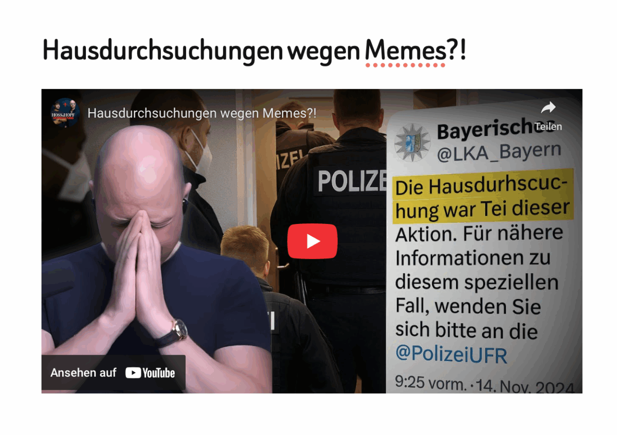 Hausdurchsuchungen wegen Memes?!