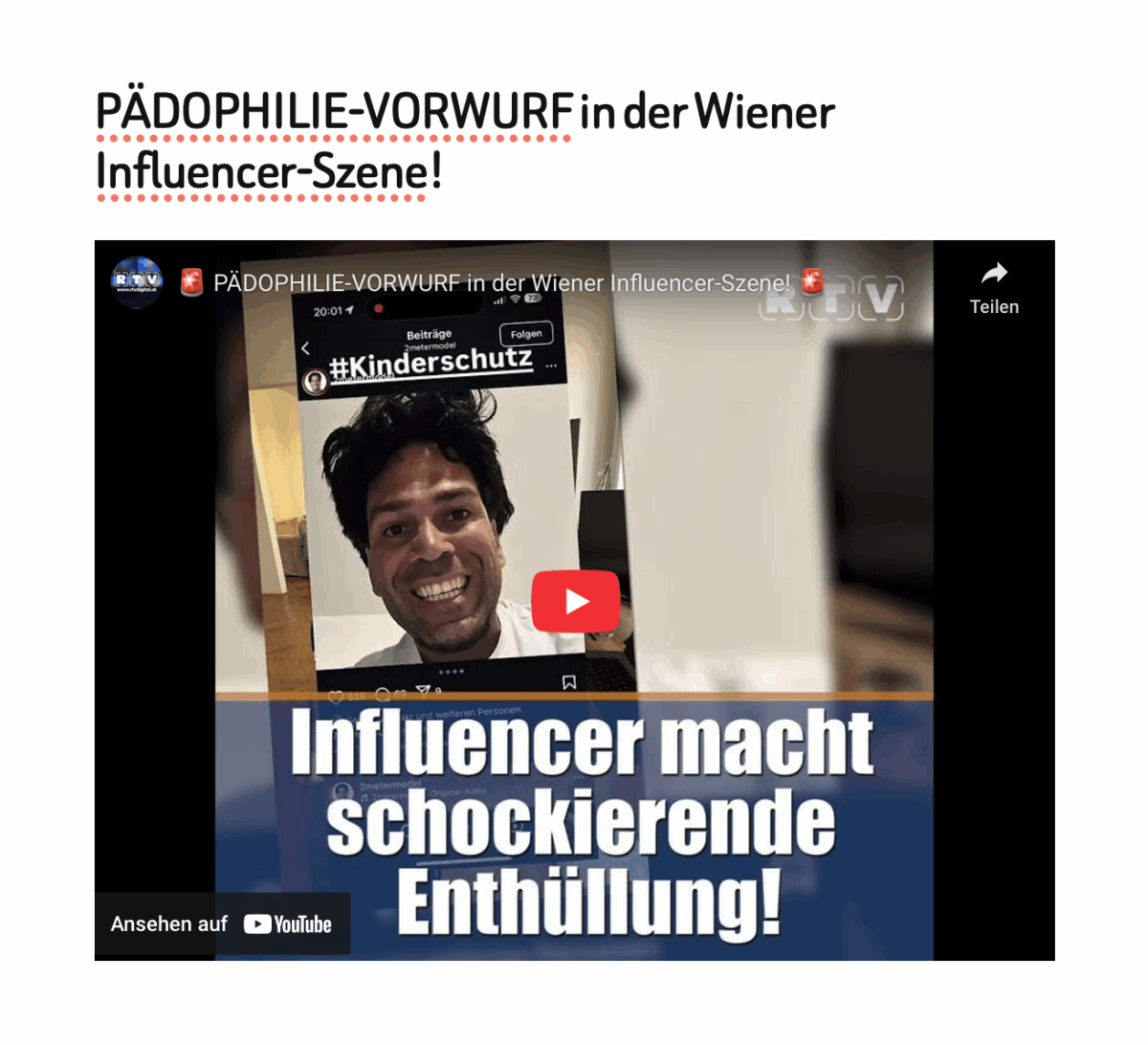 PÄDOPHILIE-VORWURF in der Wiener Influencer-Szene!