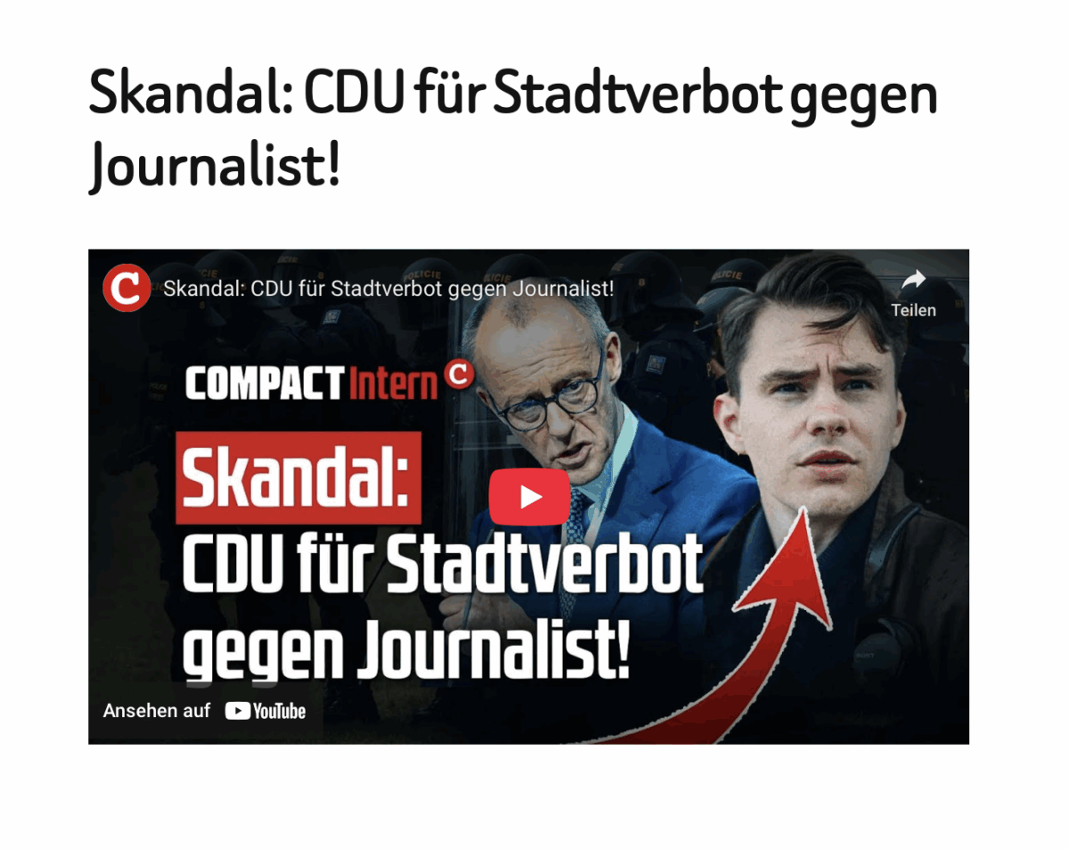 Skandal: CDU für Stadtverbot gegen Journalist!