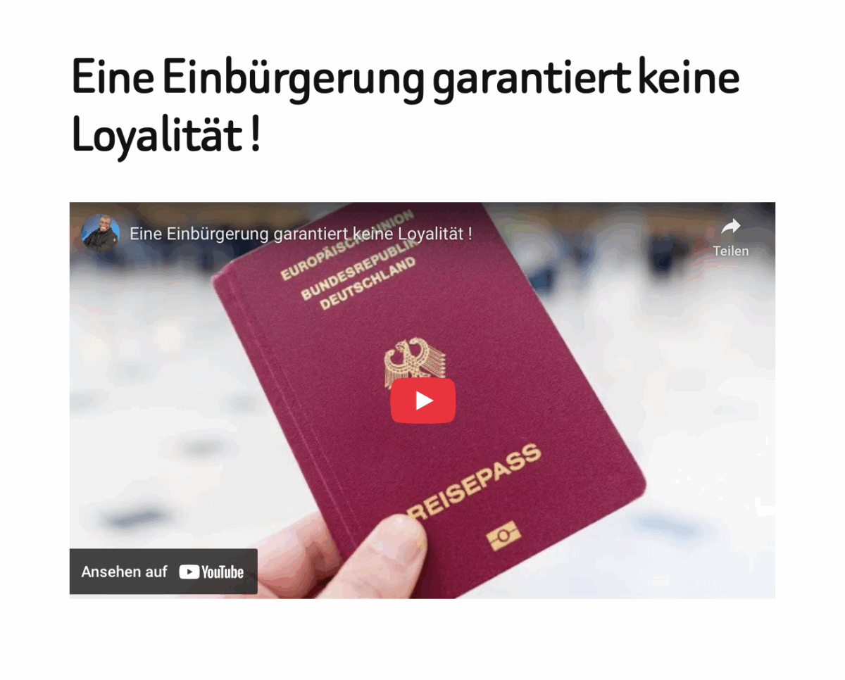 Eine Einbürgerung garantiert keine Loyalität !